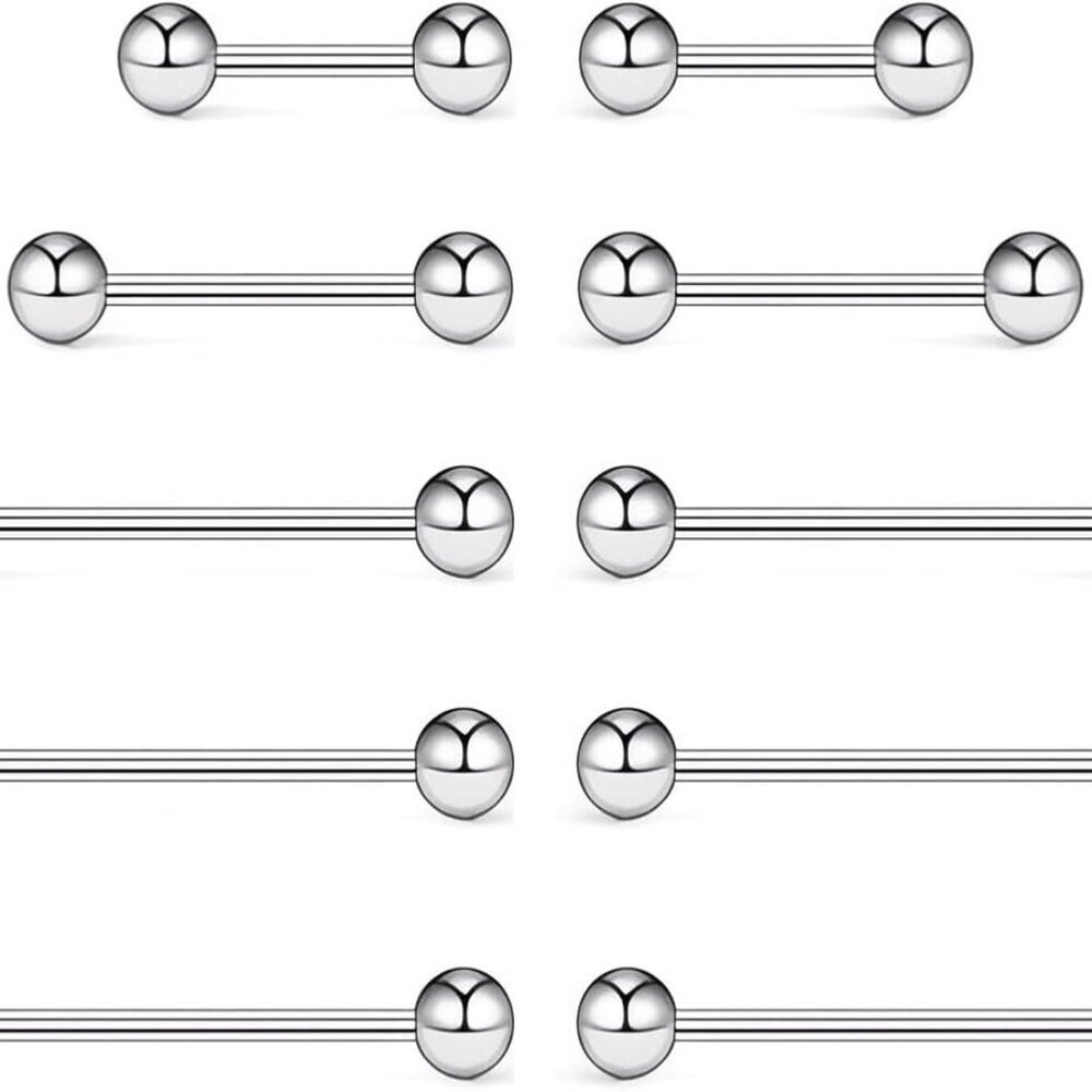 Steel Piercing Barbell Industrial Dimple Tongue Cheek Jewelry 14g20g